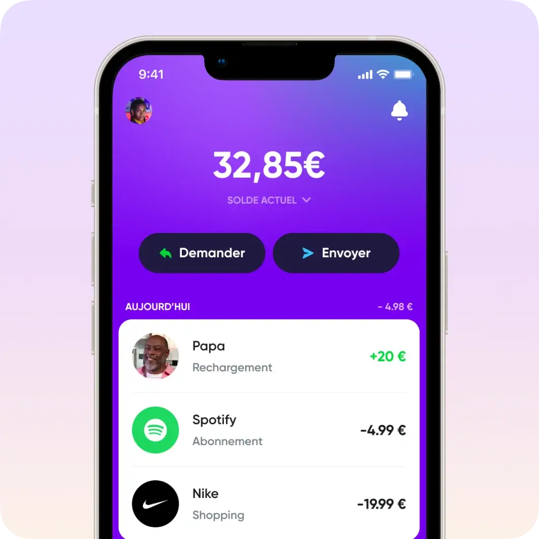 Vue sur l'interface de l'application côté adolescents
